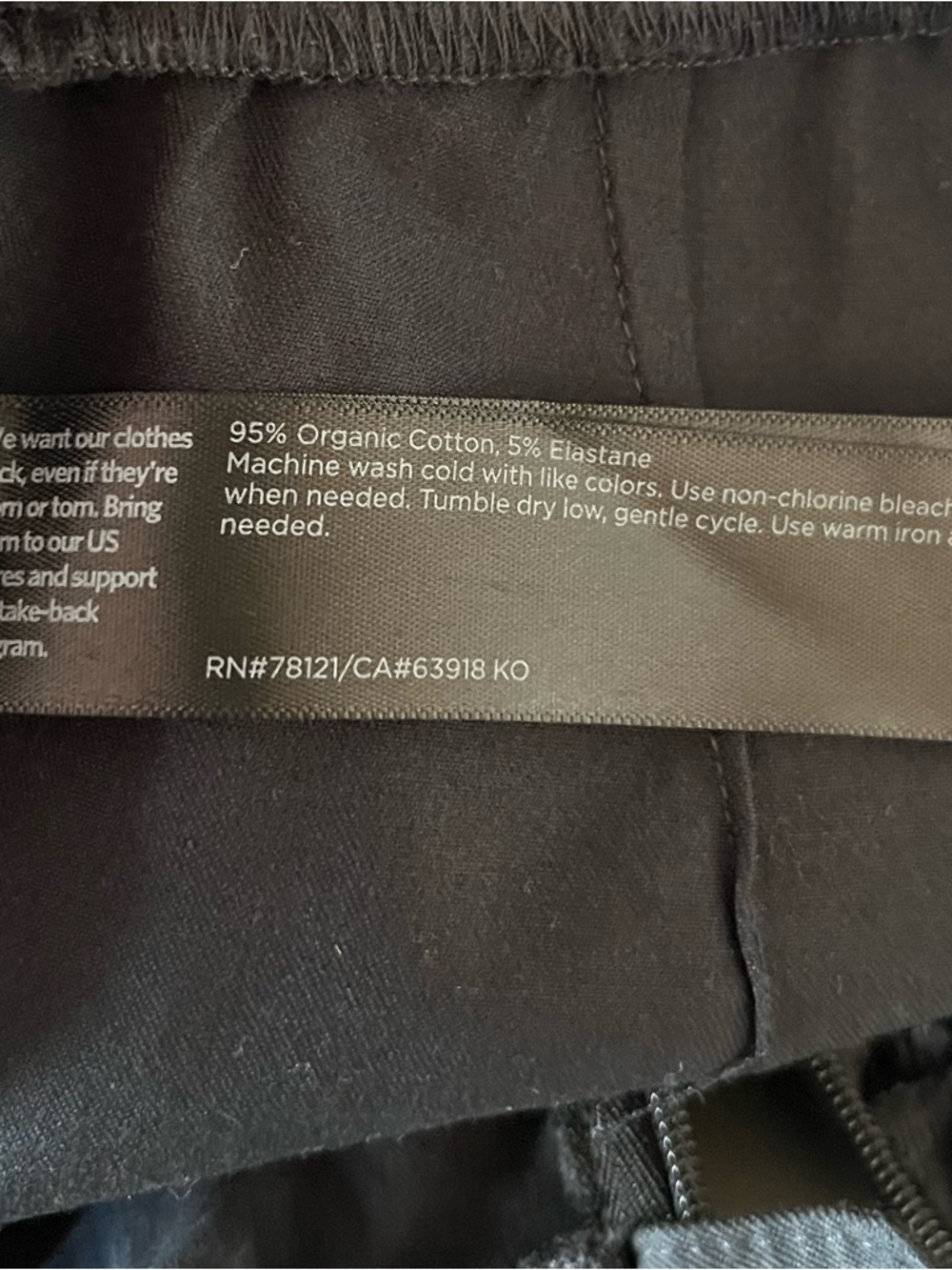 Eileen Fisher XXS Organic Cotton Slim Pant Side Zip Ankle Pant - Picture 8 of 9
